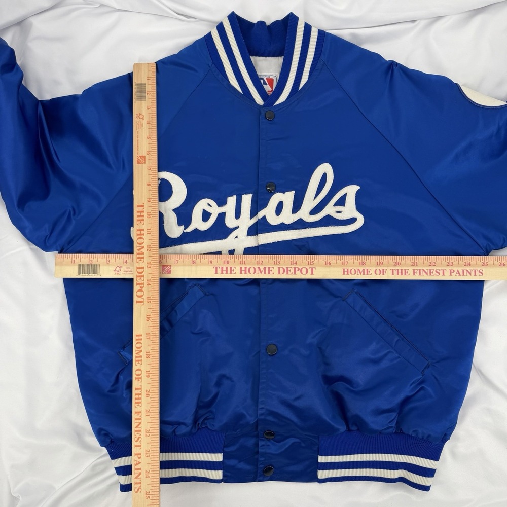 VTG Starter XL 80s 90s Kansas City Royals MLB Satin Bomber Jacket‎ W/Patch Rare - Picture 7 of 9